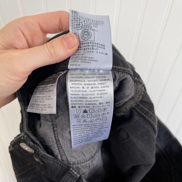 Levi's Jeans 501 Black Distressed Denim High Rise - Picture 9 of 12